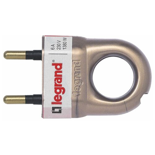 Вилка 2К 6А бронза Legrand 050164 вилка электрич каб helium 6а 2p e прямая бел leg legrand 050162 1 шт