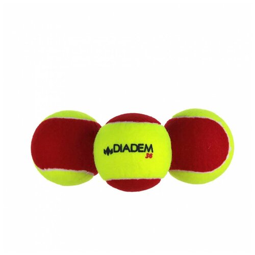 Мяч теннисный детский DIADEM Stage 3 Red Ball, BALL-CASE-RED 3 шт, фетр, натуральная резина желто-красный теннисные мячи head tip red 3шт 578113