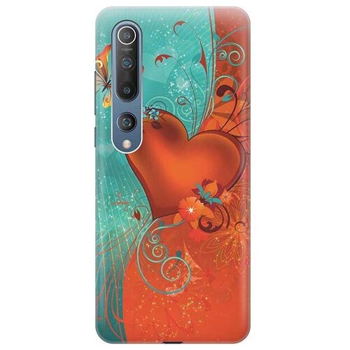 фото Ультратонкий силиконовый чехол-накладка для xiaomi mi 10 с принтом "сердце и бабочка" gosso