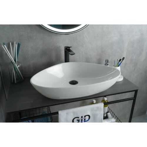 Раковина 66.5 см GID-ceramic N9062 накладная белая раковина для ванной gid w969