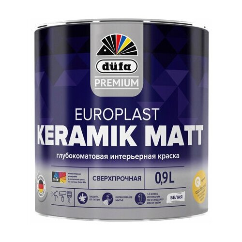 Краска DUFA Premium EuroPlast KERAMIK MATT база1 0,9л краска dufa premium europlast keramik matt база3 2 5л