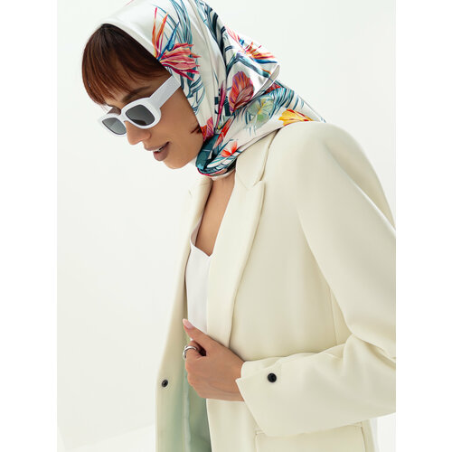 фото Платок boriso, белый, желтый