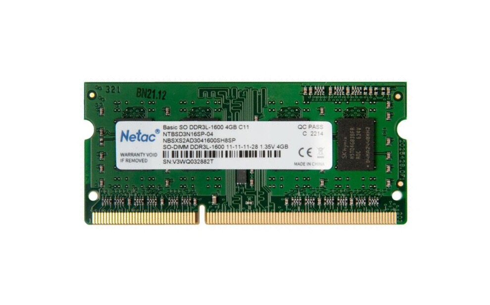 Оперативная память NETAC DDR3L SO-DIMM 4Gb 1600MHz pc-12800 (NTBSD3N16SP-04) - фотография № 5