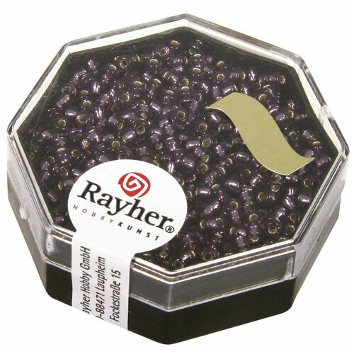 Бисер RAYHER круглый № 11, 2.2 мм, цвет фиолетовый, 1 упаковка