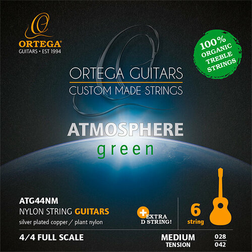 ATG44NM Atmosphere Green Комплект струн для классической гитары, среднее натяжение, Ortega gtls select комплект струн для гитарлеле 26 40 ortega