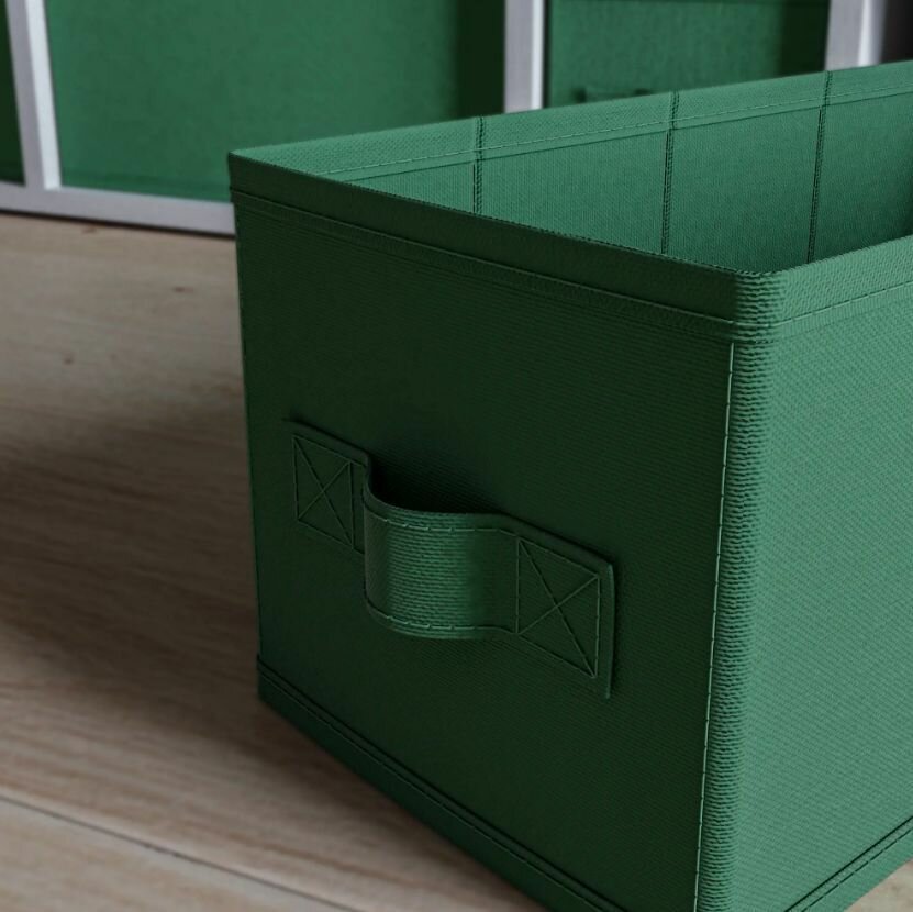 Короб складной стеллажный, цвет зеленый 15х31х15 см