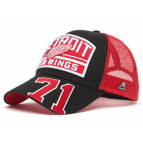 фото Бейсболка atributika & club, размер 55-58, черный, красный