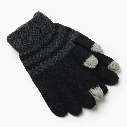 Перчатки S.Gloves, размер 10, серый, черный перчатки мужские happy gloves замшевые цвет черный мех черный размер l