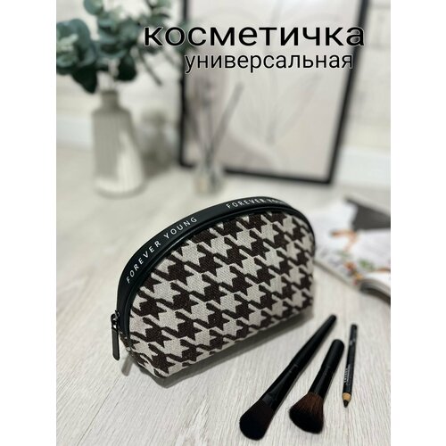 фото Косметичка 7х13х20 см, коричневый, белый ydve home