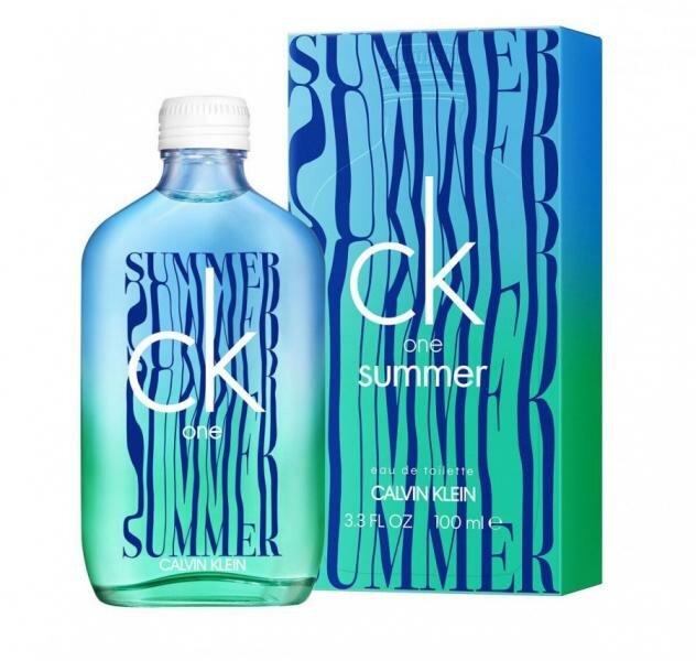 Calvin Klein unisex One Summer 2021 Туалетная вода 100 мл. (прозрачно-бирюзовый с белой крышкой)