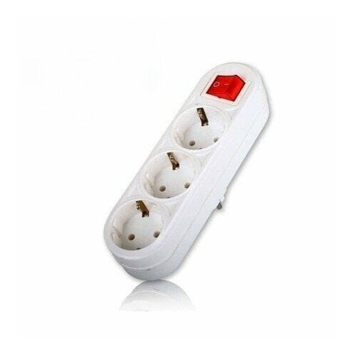 Разветвитель FETIH (вилка с тремя розетками) с заземлением и выключателем