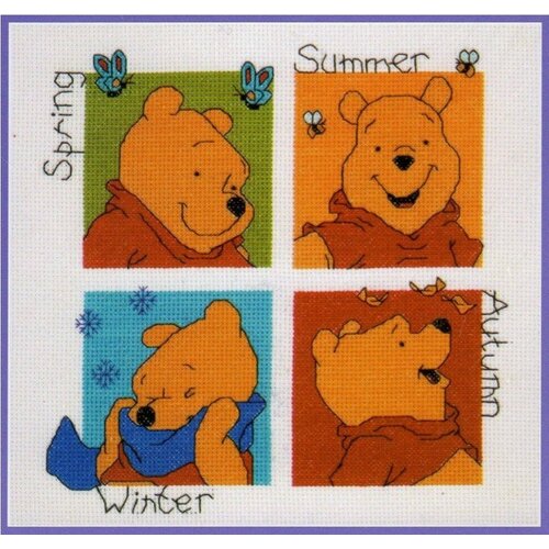 Winnie the Pooh Seasons #1133-55 Janlynn Набор для вышивания 18.4 x 18.4 см Счетный крест