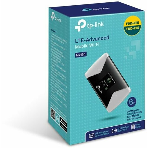 Wi-Fi роутер TP-LINK M7450, N300, серый роутер goldmaster gm 12c 3g 4g cat 12