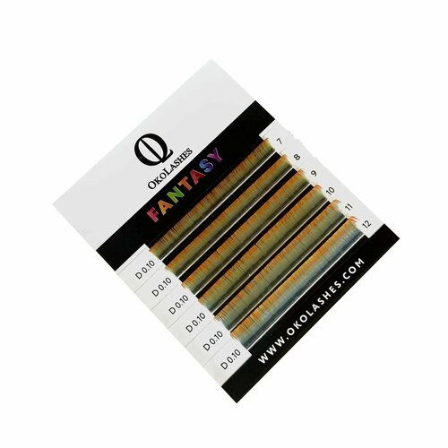 Ресницы Oko Lashes Professional Fantasy mini бело-оранжевый D 0.10 7-12