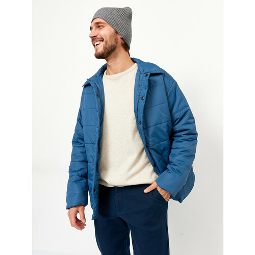 Куртка-рубашка MowGear, размер 46, синий мужская приталенная вязаная кофта в корейском стиле осенняя модная куртка повседневная красивая куртка