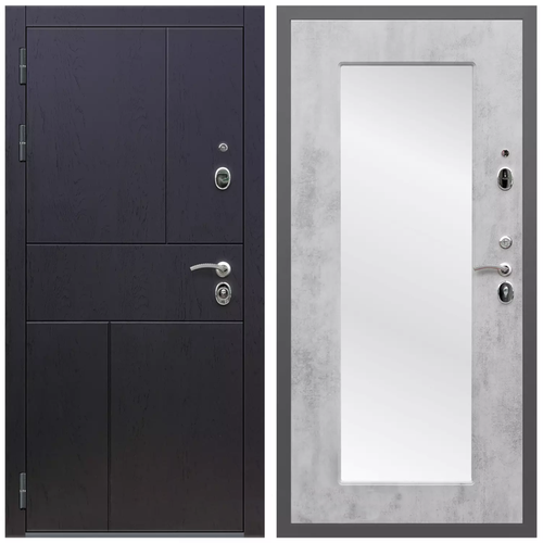 Дверь входная Армада Оникс / ФЛЗ-Пастораль, Бетон светлый МДФ панель 16 мм с зеркалом
