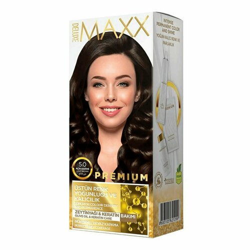 MAXX DELUXE Краска для волос Premium, тон 5.0 Светлый каштан, 110 г