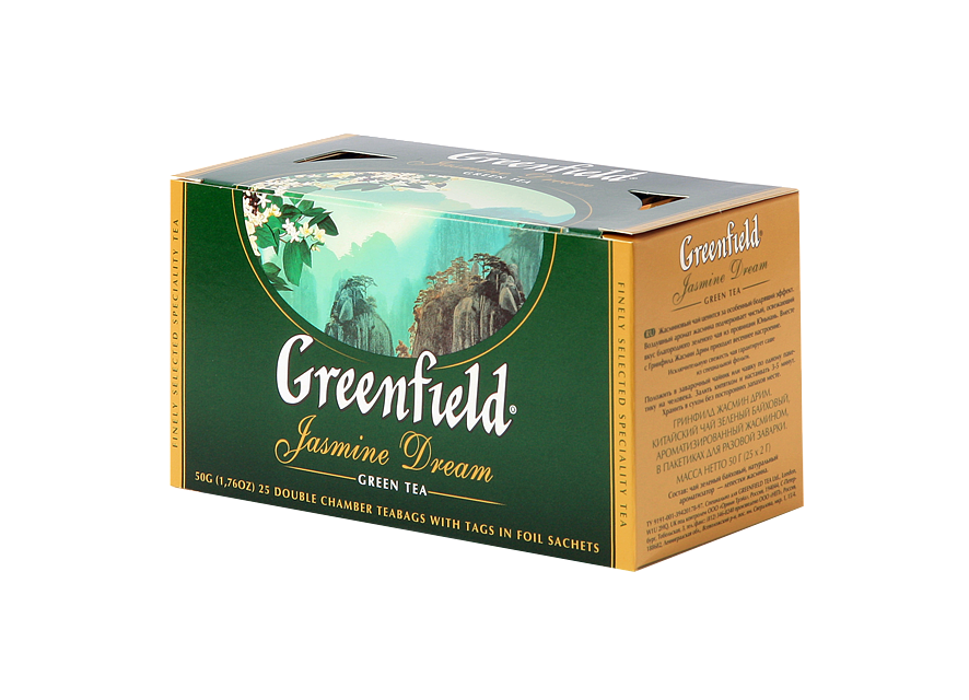 Упаковка 10 штук Чай Greenfield Жасмин Дрим зеленый (2г х 25)(250 пакетиков)