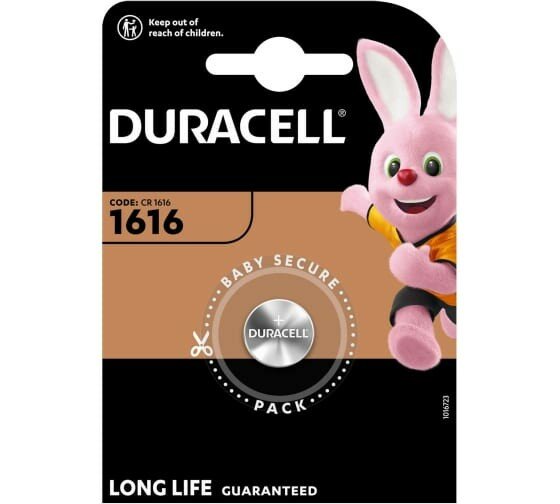 Батарейка CR1616 для брелока сигнализации Duracell 1шт