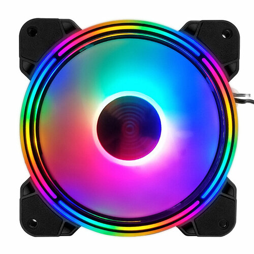 Вентилятор-кулер для компьютера MyPads 120 мм c подсветкой RGB 4 пин led бесшумный-тихий разноцветный 1200 обр 798₽