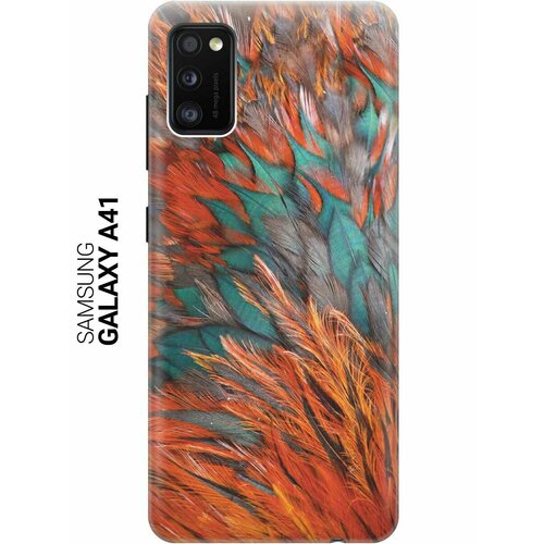 Ультратонкий силиконовый чехол-накладка для Samsung Galaxy A41 с принтом Разноцветные перья ультратонкий силиконовый чехол накладка для samsung galaxy a3 2017 с принтом разноцветные перья