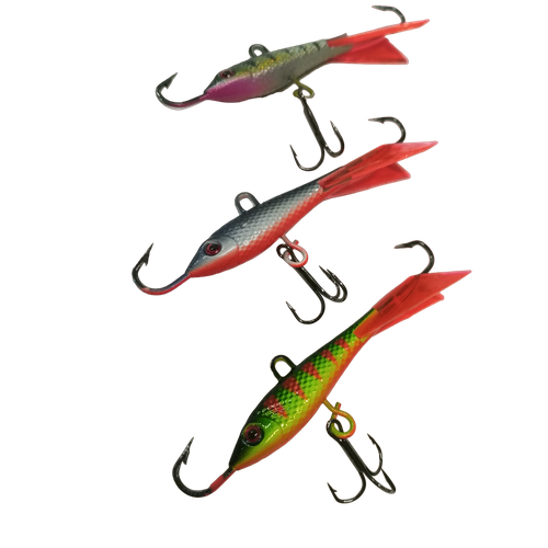 фото Набор зимних балансиров 3 шт. серый (9гр) / черно-золотой (9гр) / зеленый (9гр) рыболов56