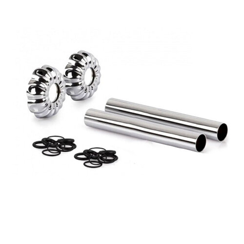 фото Комплект декоративных трубок SR Rubinetterie "ретро" 160хD 18-20-1/2" цвет хром