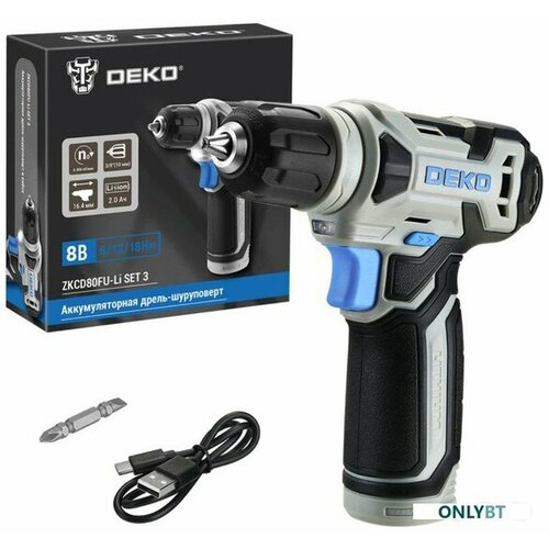 Шуруповерт Deko ZKCD80FU-Li Set 3 063-4128 с 2-мя АКБ кейс 517700₽