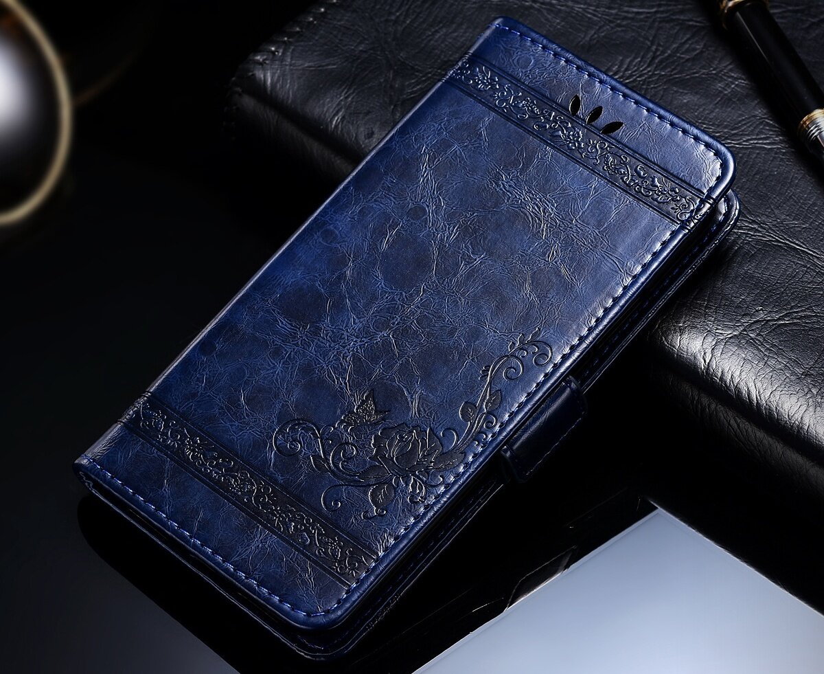 Чехол-книжка MyPads для Samsung Galaxy M34 5G / Galaxy F34 из качественной импортной кожи, с тиснением тематика, книга в Винтажном стиле Ретро, синий