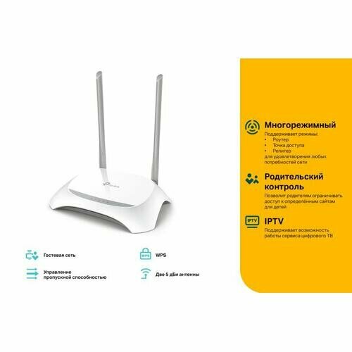 Маршрутизатор TP-LINK 4G LTE Wireless Router (1UTP 100Mbps,1UTP/WAN 100Mbps,802.11g/n,300Mbps,2x5dBi)