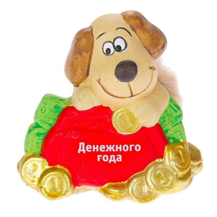 Статуэтка / Сувенир керамика "Пёс с кошельком" 7х45х65 см
