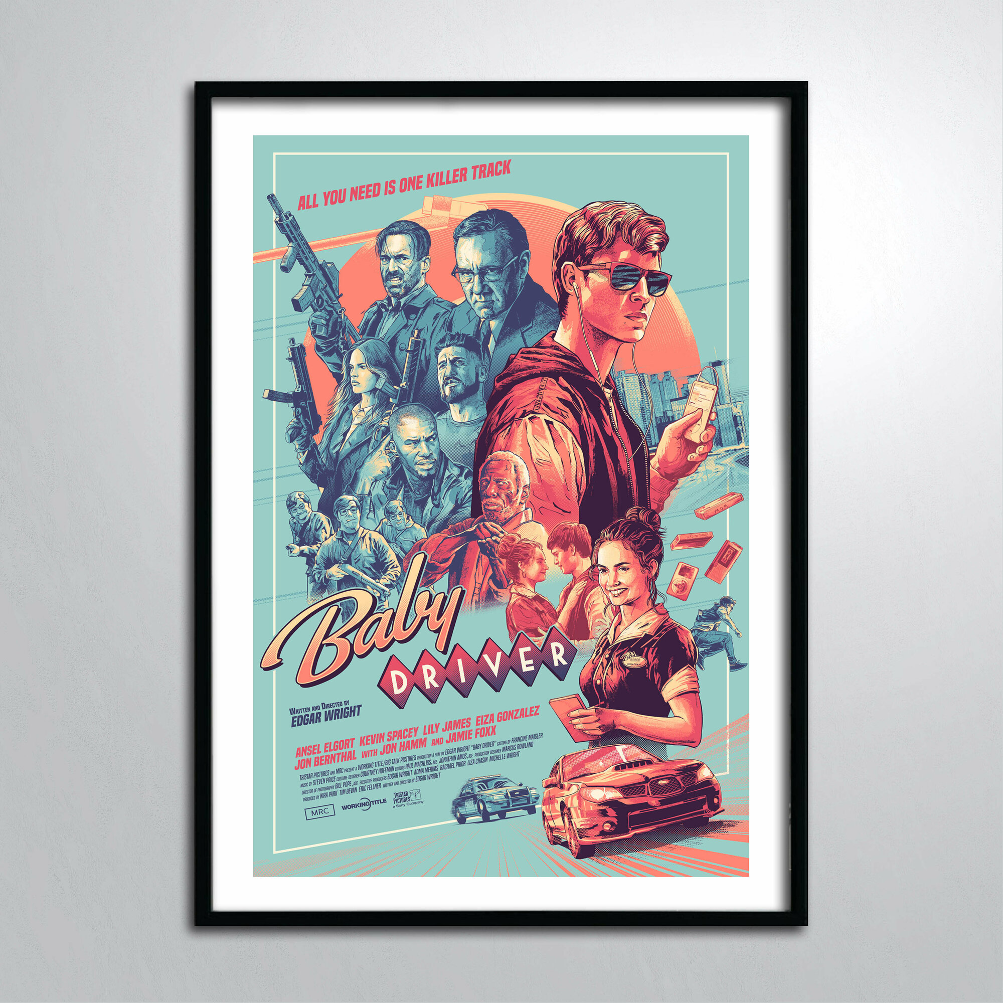 Постер без рамы/Малыш на драйве Плакат Baby Driver