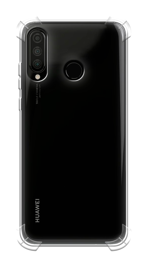 Противоударный силиконовый чехол на Huawei P30 Lite / Хуавей П30 Лайт, прозрачный