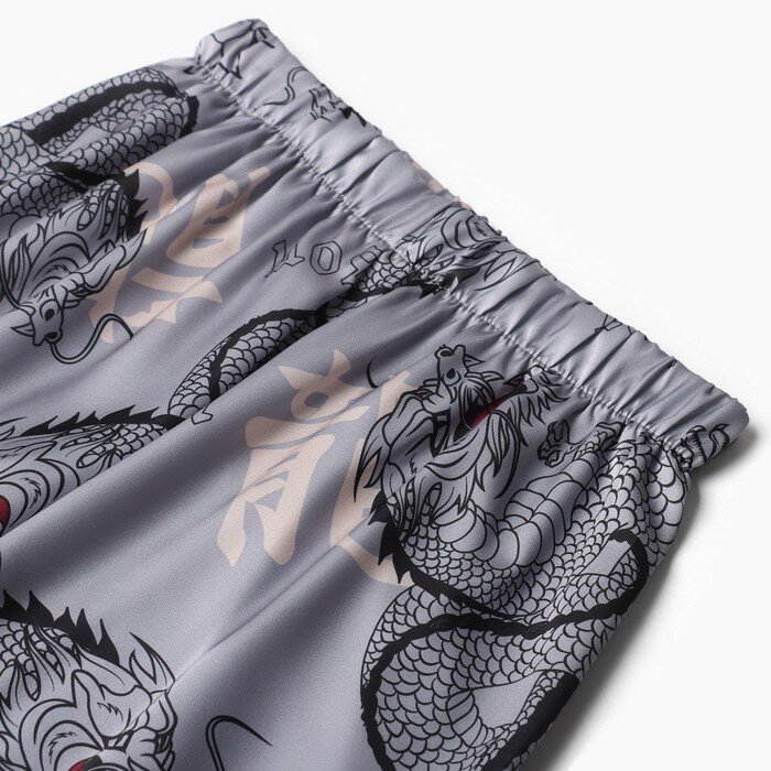 Пижама мужская (рубашка и брюки) KAFTAN "Дракон" размер 50, серый - фотография № 6