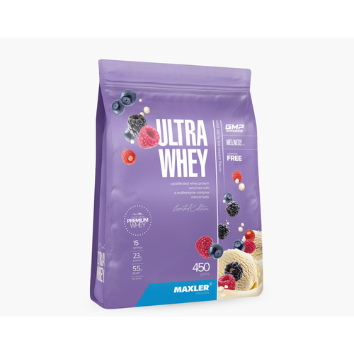 Maxler Ultra Whey (450 гр) (ванильное мороженое-дикие ягоды) maxler ultra whey 750 гр ванильное мороженое