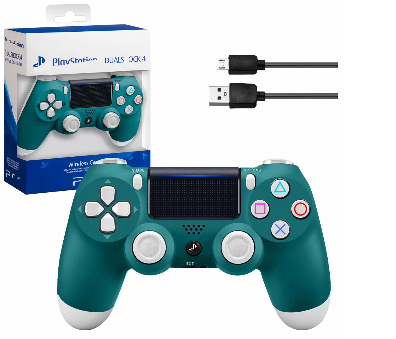 Dualshock 4; Геймпад PS 4; джойстик зеленый