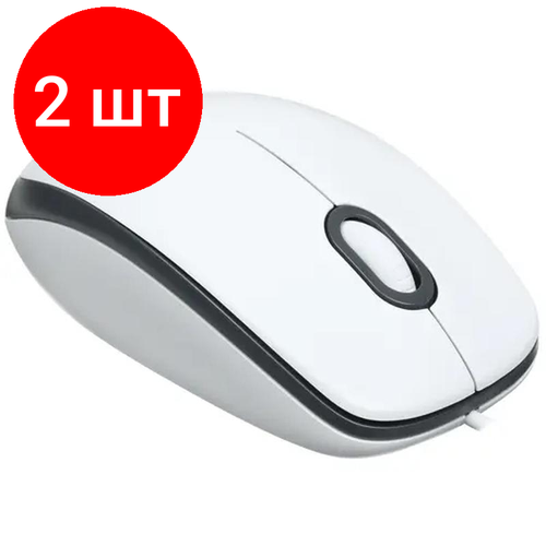 Комплект 2 штук, Мышь компьютерная Logitech M100R WHITE 910-005007