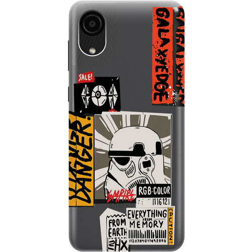 Силиконовый чехол на Samsung Galaxy A03 Core, Самсунг А03 Кор с 3D принтом Stormtrooper Stickers прозрачный матовый soft touch силиконовый чехол на samsung galaxy a03 самсунг а03 с 3d принтом stormtrooper stickers черный