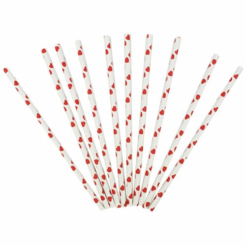 Трубочки для коктейля Сердечки 12 шт