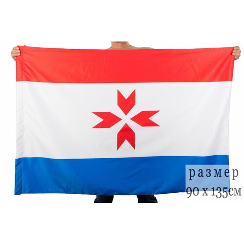 Флаг Республики Мордовия 90x135 см флаг республики мордовия 70х105 см