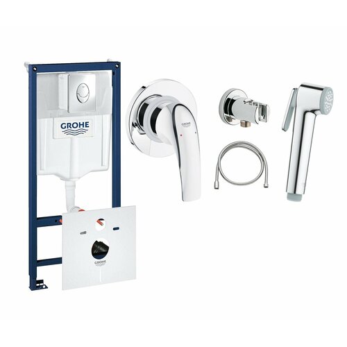 Готовый набор для туалета GROHE Bau Curve (NW0001) смеситель с гигиеническим душем grohe baucurve 123072 модель душа 26 506 000 хром хром 1250 мм