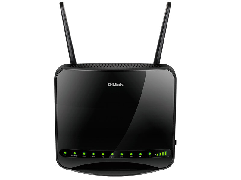 Wi-Fi роутер D-Link AC1200 DWR-956/4HDB1E, 2.4/5 ГГц, с 6 антеннами, 4 LAN-порта, черный