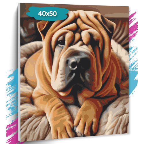 Картины по номерам Собака картины по номерам русская живопись рисование по номерам по дереву flamingo горилла 40х50