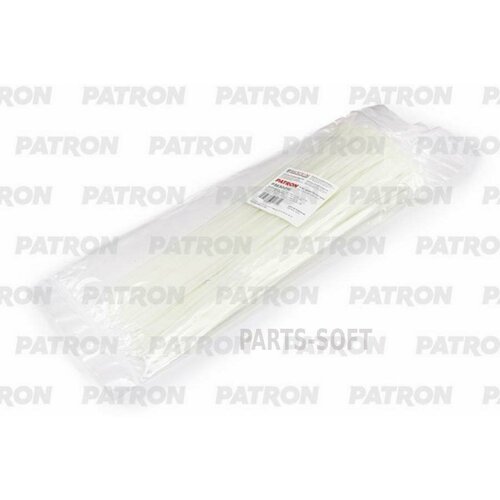 PATRON P36300W Комплект пластиковых хомутов 3.6 х 300 мм, 100 шт, нейлон, белые