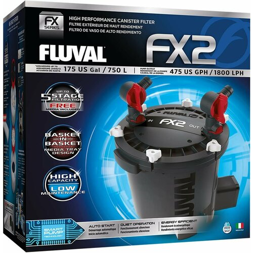 Фильтр для аквариума внешний HAGEN FLUVAL FX2 (для аквариума до 750л) fluval fluval внешний фильтр для аквариума 407 a450