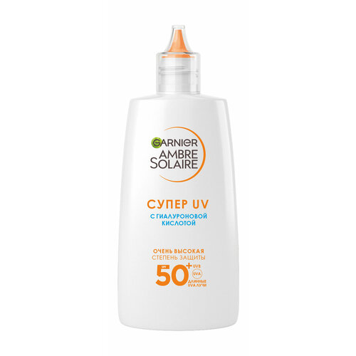 GARNIER Флюид для лица Ambre Solaire SPF 50 солнцезащитный с гиалуроновой кислотой, 40 мл солнцезащитный флюид для лица garnier солнцезащитный флюид для лица с гиалуроновой кислотой spf 50 ambre solaire