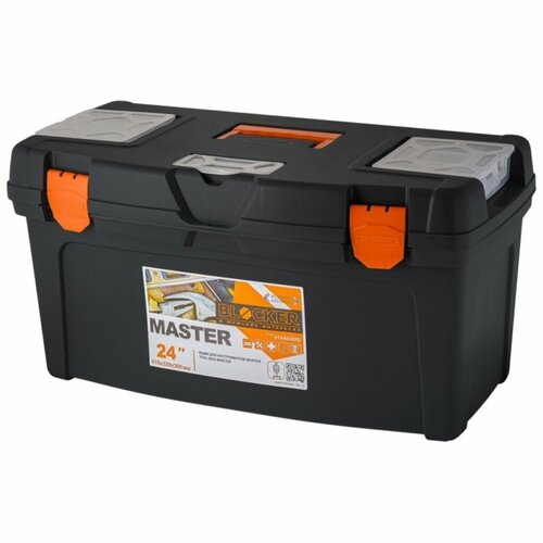 ящик для инструментов blocker master 24 серо свинцовый оранжевый со съёмными органайзерами 610х315х310 Ящик для инструментов, 24 ', 61х31.5х31 см, пластик, Blocker, Master, чер, оранж, BR6006ЧРОР