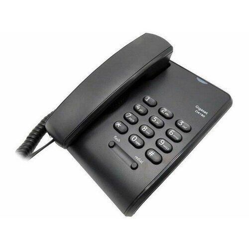 Телефон Gigaset DA180 черный (S30054-S6535-S301) телефонный аппарат стационарный gigaset da180 черный