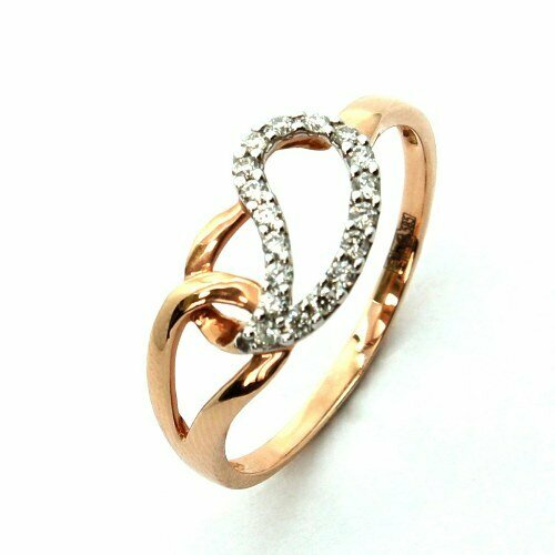 Кольцо Diamond Prime, красное золото, 585 проба, бриллиант, размер 18.5