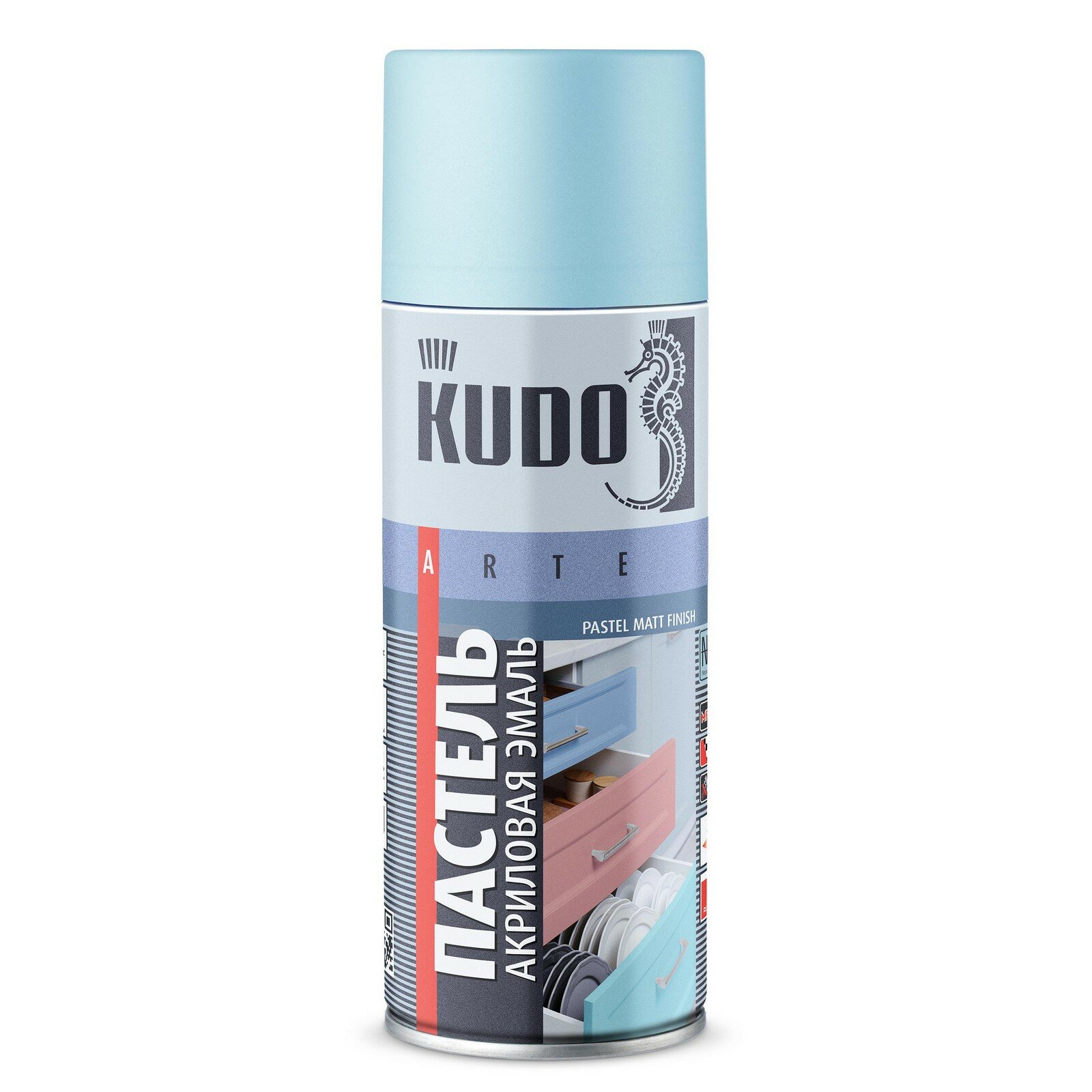 Эмаль акриловая KUDO голубая матовая 520 мл аэрозоль пастельная